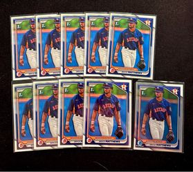 BRICE MATTHEWS 2024 Bowman 1st Prospect Chrome & Paper 1st Lot (10) -ASTROS