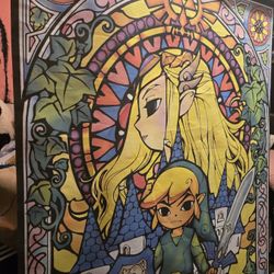 Stained Glass Zelda Wall Banner