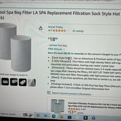 LA Spa Bag Filter For Hot Tub