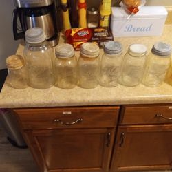 Old Mason Jar. S  With The Metal Tops With The Glass Seals 