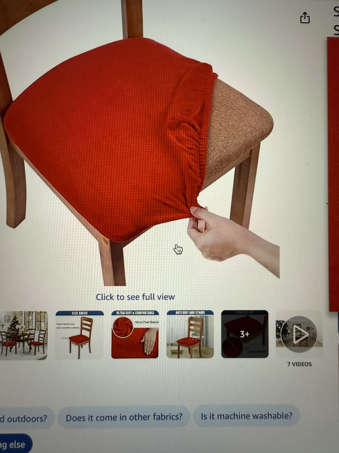 Velvet Dining Chair Seat Covers