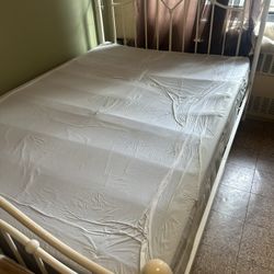 white full size bed frame