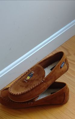 Ralph Lauren Sneakers Shoes Polo Bear design Brown Moccasin Slip-on Men size 13