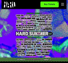 Hard summer VIP Sunday tickets