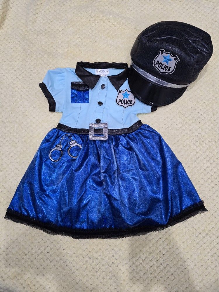 Police Officer Toddler Girl Costume 2t