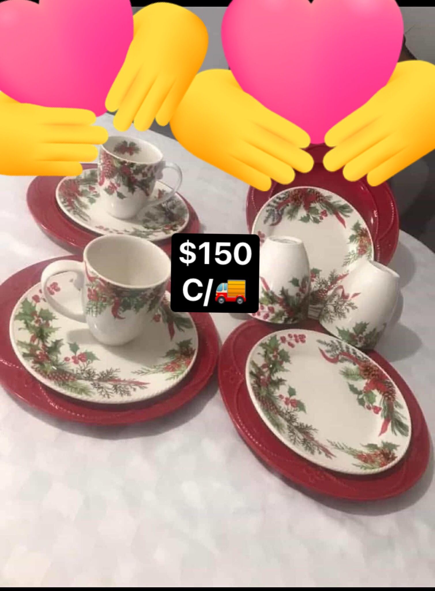 Vajilla Navideña De 12 Piezas Nueva En Su Caja