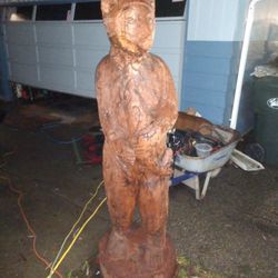 6 Foot Chainsaw Carved Douglas Fir Bear With Electraulisis  Burning RARE!!!