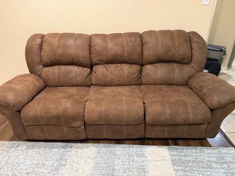 Brown Microfiber Reclining Sofa