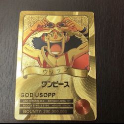 24k Gold Foil Plated Usopp One Piece Anime Card