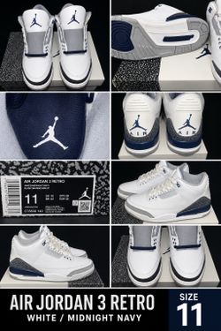 Jordan 3 Midnight Navy Size 11