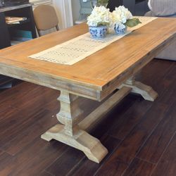 Solid Wood Farmhouse Dining Table – Must Sell ASAP!
