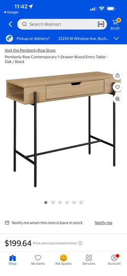 Wood Entry Table  Brand New In Box 