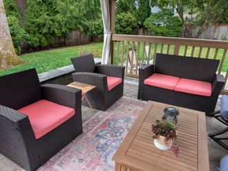 3-Piece Outdoor Wicker Patio Set - Loveseat + 2 Chairs