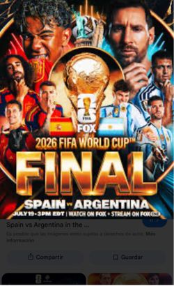 La final Spain vs Argentina great price  2 tickets