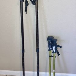 Hiking Poles Walking Sticks Retractable Aluminum Adjustable 