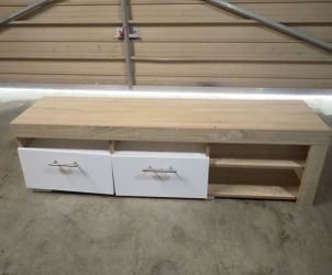 TV Stand with Drawers and Open Shelves