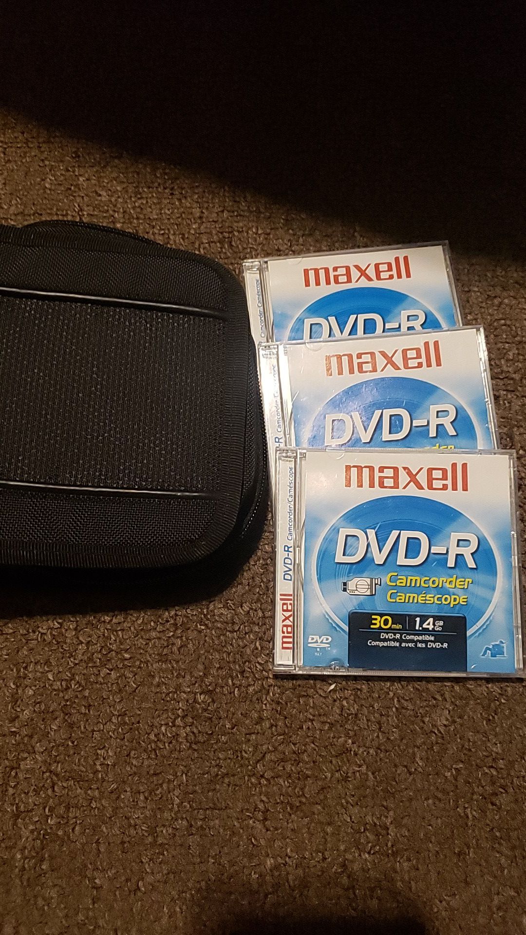 DVD-r disc and case for camcorder