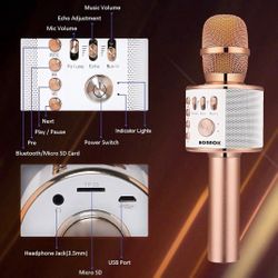 BONAOK Wireless Bluetooth Karaoke Microphone