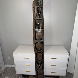 Rustic 6ft Reclaimed Wood “WELCOME” Porch Sign - Handmade Farmhouse Decor (Like New!)