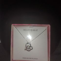 *NEW!* Fine Silver Plated Double HeartBeat Necklace 