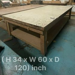 Wood Work Table W Wheels - 1250lbs Forklift Safety Cage 