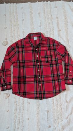 Holiday Red Plaid Long Sleeve Shirts Sz 8