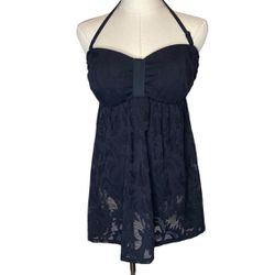Athena Sahara Palm Arabella Swimdress Black Molded Cup Lace Swim Dress sz Medium