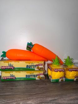 Squeeezy Squishy Toy Bundle – Carrots, Butter & Pineapples