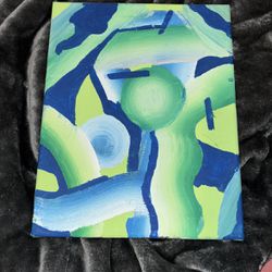 Abstract, Blue And Green Painting