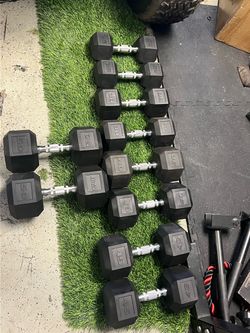 Rubber Hex Dumbbell Set (25-50 lbs)
