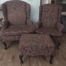 Wingback Chairs - 3 Piece Set