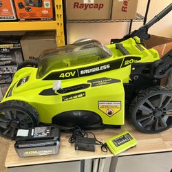 New RYOBI 40V Brushless 20 in. Cordless Battery Walk Behind Push Lawn Mower with 6.0 Ah Battery and Charger