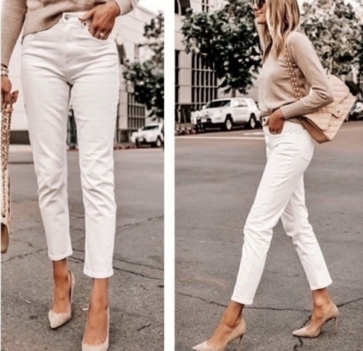 Everlane The Cheeky Jean White Cropped High Rise Jeans, size 25