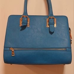 Blue Women Leather Shoulder Bag
