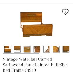 Vintage Waterfall Bed Has Headboard Footboard And Rails