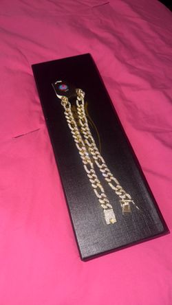 Moissanite Gold CZ Chain for Men