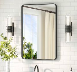 22”x30” Black Framed Mirror