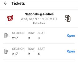 Padres vs. Nationals Tickets
