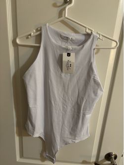 ReoRia White Sleeveless High-Neck Bodysuit - Size L - NWT