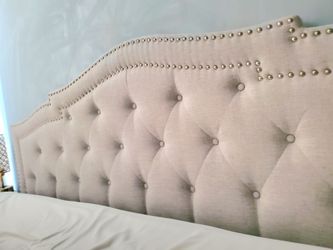 King Upholstered Headboard with Nailhead trim