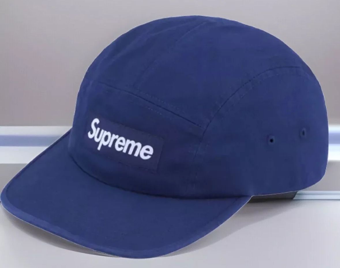 SUPREME WASHED CHINO TWILL CAMP CAP NAVY OS SS24 WEEK 1 (AUTHENTIC) BRAND NEW