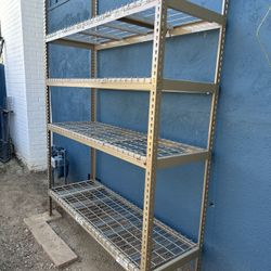 Adjustable 3-Shelves Metal Racks With Wire Mesh Decking.  