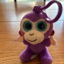 TY Purple Monkey Keychain Beanie Baby