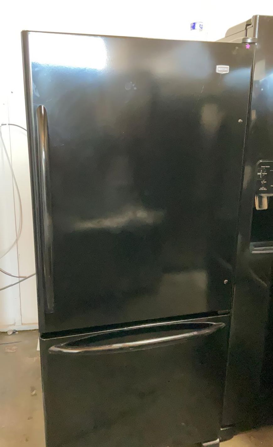 Maytag Bottom Freezer Black Refrigerator Fridge