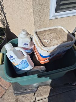 Box of pool chemicals