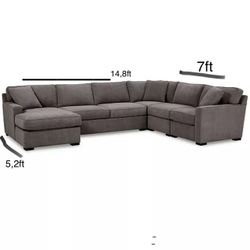 Radley 5-Pc. Fabric Chaise Sectional Sofa