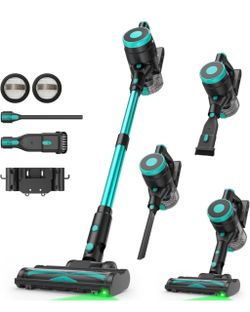 Zefiro Cordless Vacuum Cleaner 580W/55kPa Stick Vacuum Cleaner for Home 45-minute vacuum cleaners for the home, anti-tangline cup, 1.5 L, lightweight