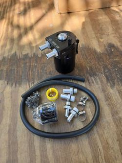 Universal Baffled Oil Catch Can Kit - F-150 Mustang Silverado WRX - Car Parts