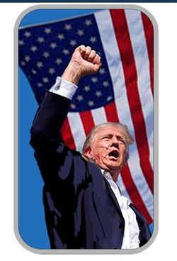 1 oz Trump Fight .999 Silver Coloured Bar