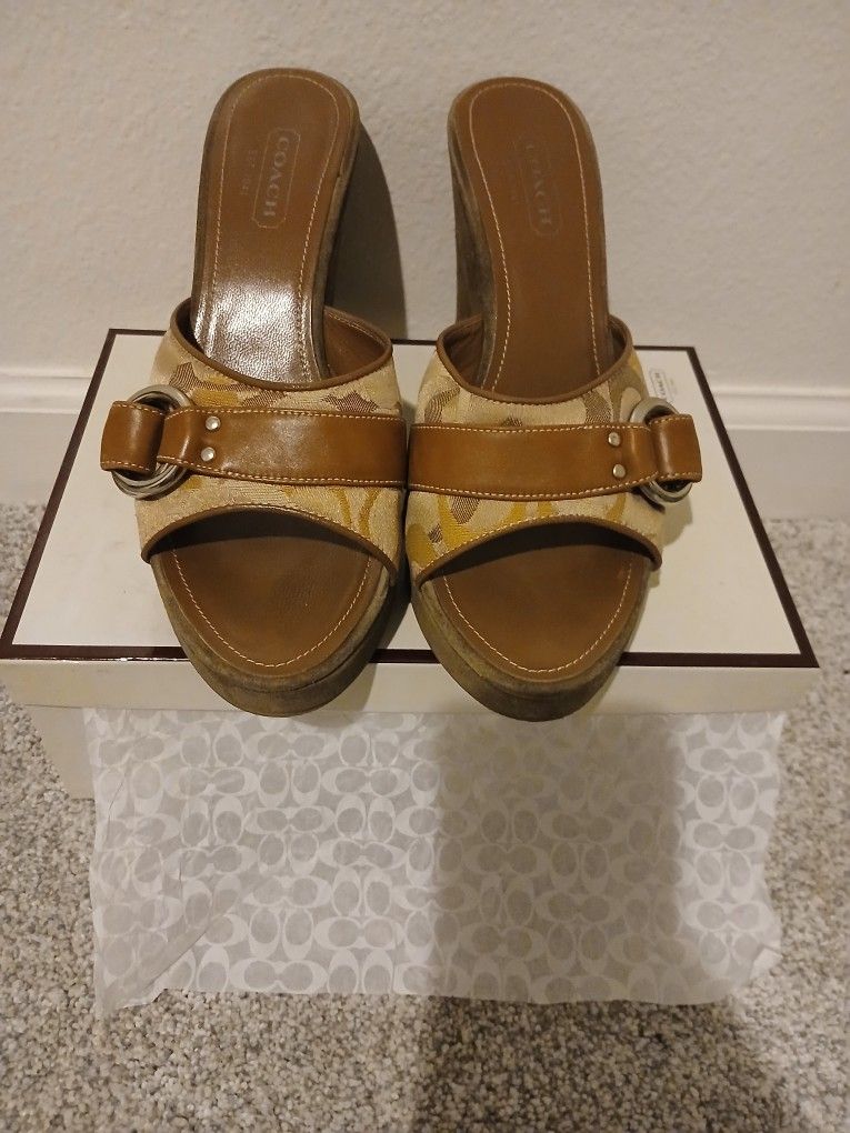 Size 8.5 Coach Wedge ,run A Half Sz Small